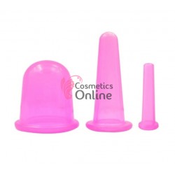 Ventuze de masaj anticelulitic si facial VMA005, 3 bucati Roz